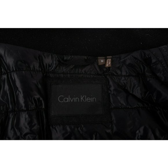 Calvin Klein Mens M Wool Bomber Jacket Coat Gray - Picture 6 of 7